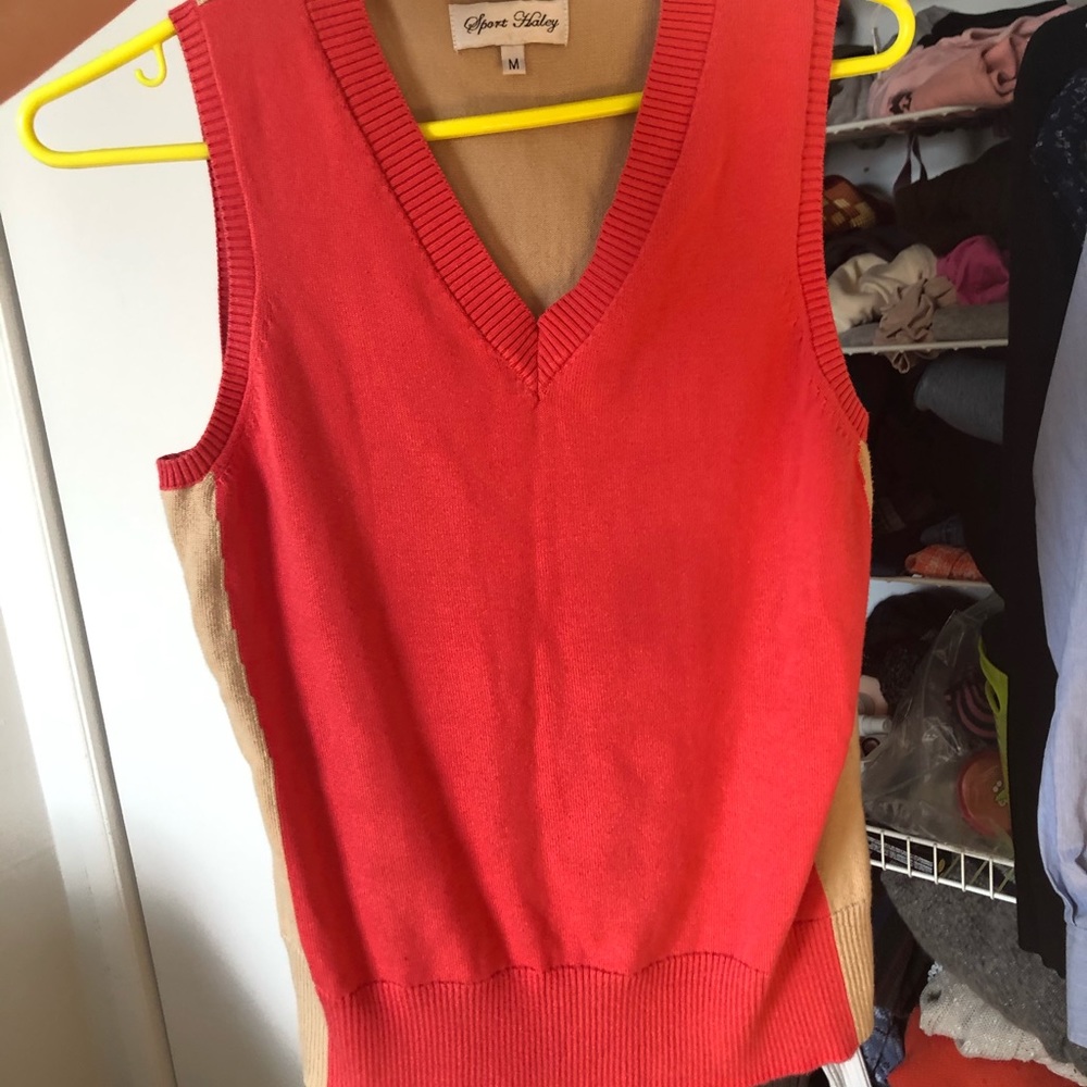 vintage colour block sweater vest